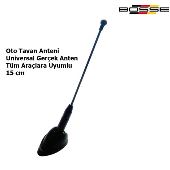 Oto Anten Gerçek Tepe Anten Tüm araçlara uyumlu Aparatlı 15 cm YES232