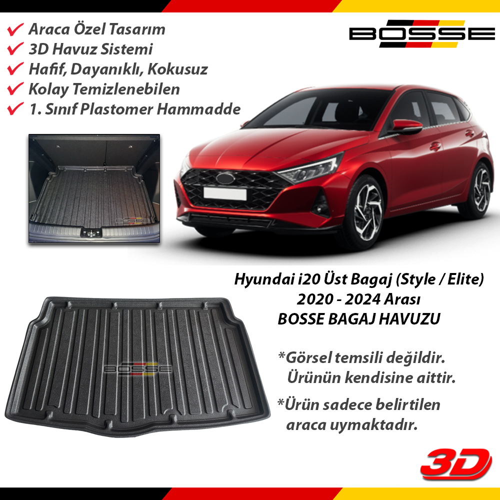 Hyundai i20 Bagaj Havuzu Style / Elite Üst 2020 2023 Arası BOSSE