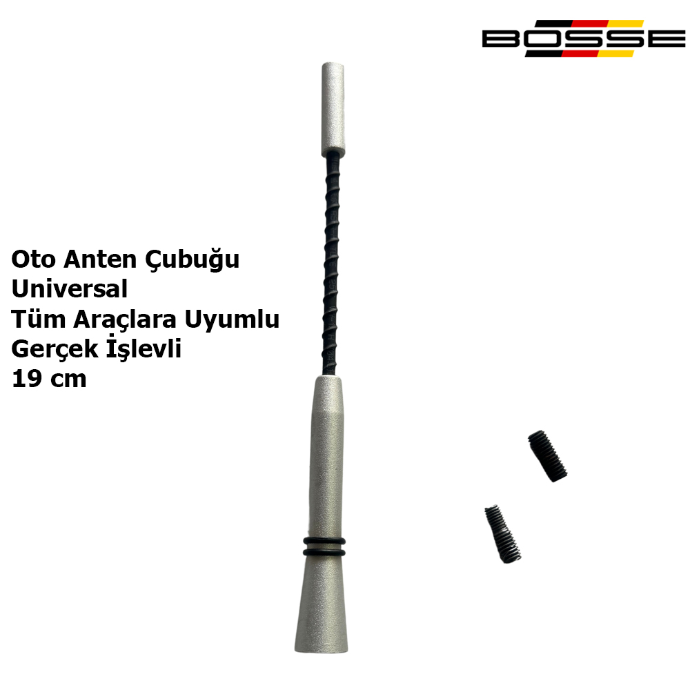 Oto Anten Gerçek Tepe Anten Tüm araçlara uyumlu Aparatlı 19 cm YES283