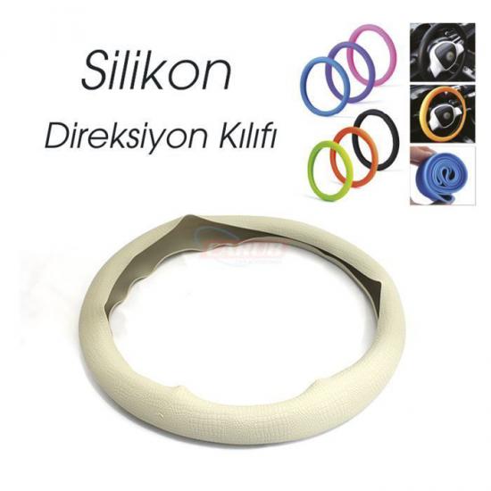 Direksiyon Kılıfı Silikonlu Bej 38cm Çaplı