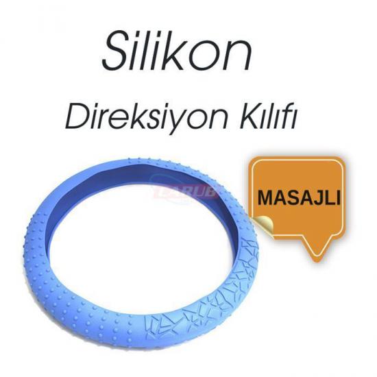 Direksiyon Kılıfı Silikonlu Masajlı Mavi