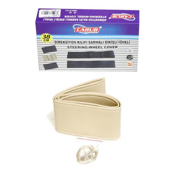 Direksiyon Kılıfı Bej 38cm Sarma İğneli