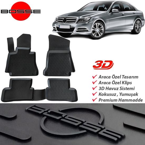 Mercedes C Serisi Paspas W204 Paspas 3D Havuzlu 2007 2014 BOSSE Paspas