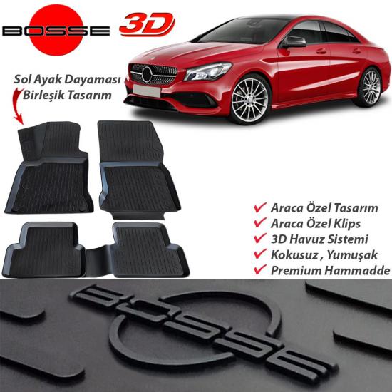 Mercedes CLA Paspas W117 3D Havuzlu 2013 2018 Arası BOSSE Paspas