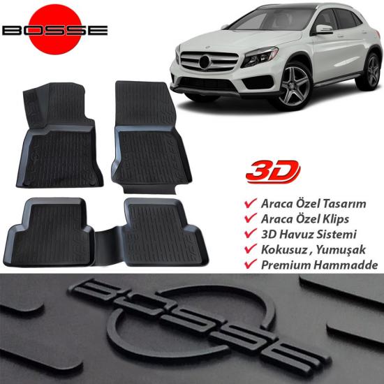 Mercedes GLA Paspas X156 3D Havuzlu 2012 2018 Arası BOSSE Paspas