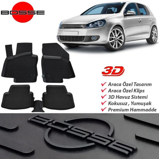 VW Golf 6 Paspas 3D Havuzlu 2009 2012 BOSSE Paspas