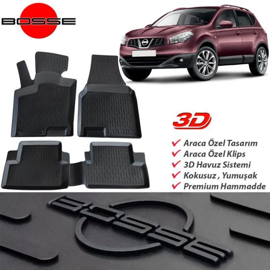 Nissan Qashqai Paspas 3D Havuzlu 2007 2013 BOSSE Paspas