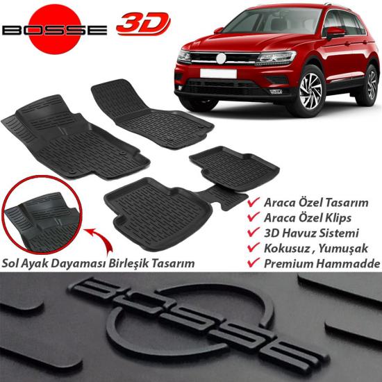VW Tiguan Paspas 3D Havuzlu 2016 2023 BOSSE Paspas