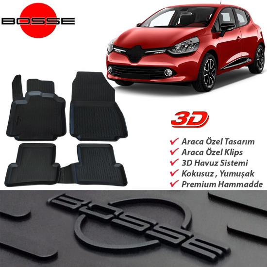 Renault Clio 4 Paspas 3D Havuzlu 2012 2019 BOSSE Paspas