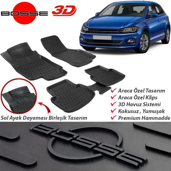 VW Polo Paspas 3D Havuzlu 2018 2023 BOSSE Paspas