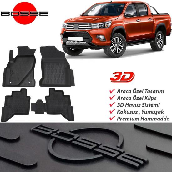 Toyota Hilux Paspas 3D Havuzlu 2015 2023 BOSSE Paspas