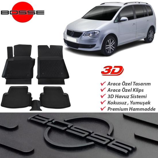 VW Touran Paspas 3D Havuzlu 2003 2010 BOSSE Paspas