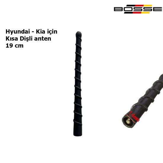 Oto Anten Çubuğu Kia Hyundai İçin Anten Kısa Dişli 19 cm Jop Tip